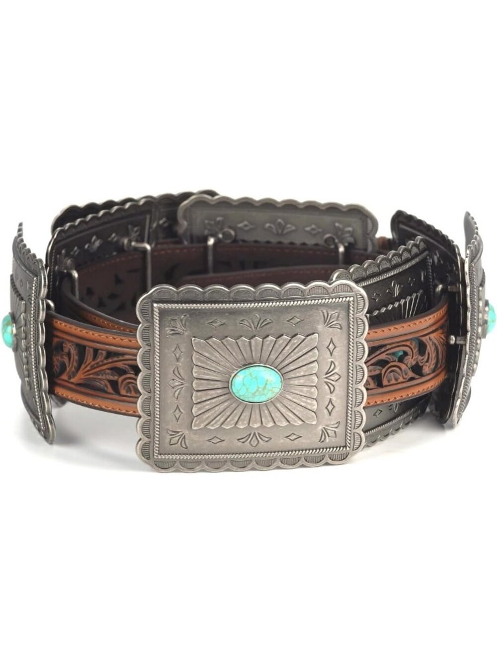 Turquoise Concho Western Belt for Women - Stylish Cowgirl Accessory, Perfect Fit - Picture 3 of 6